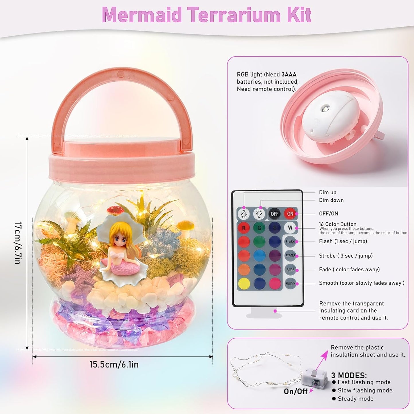 Light-up Mermaid Terrarium Kit