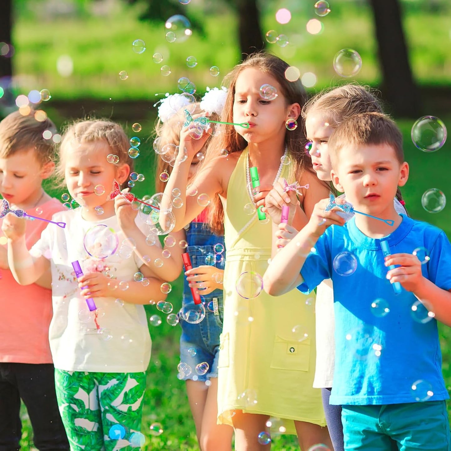 Glitter Mermaid Bubble Wands for Kids