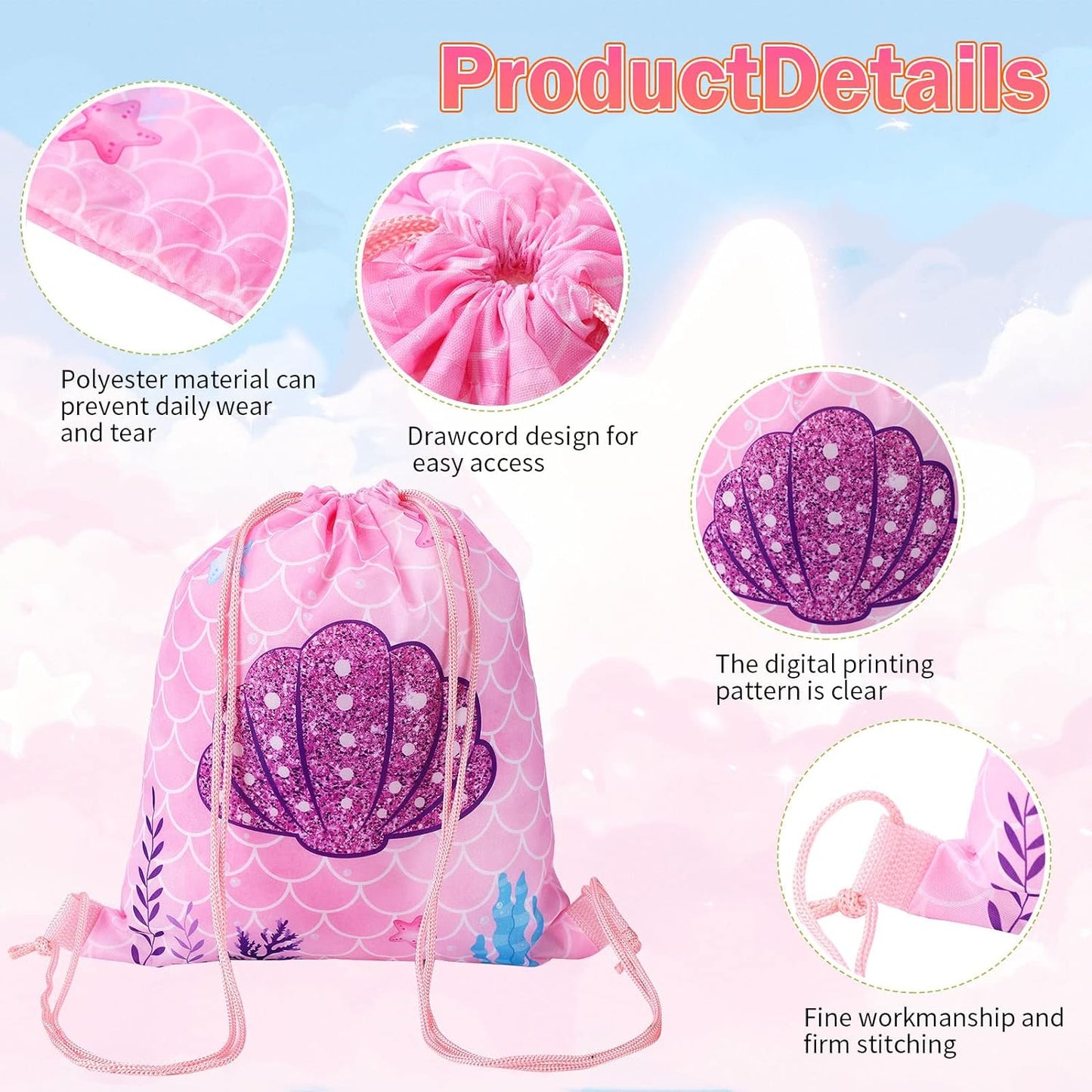 Mermaid Drawstring Backpack